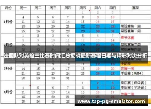 法国队对英格兰比赛时间汇总揭晓最新赛程日期与精彩对决分析 法国队对英格兰比赛时间汇总揭晓最新赛程日期与精彩对决分析